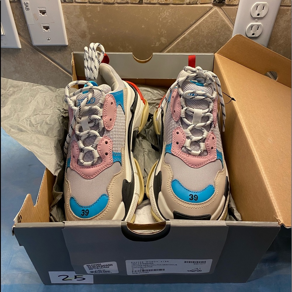 Balenciaga Triple S Sneakers Pink Blue Beige Black